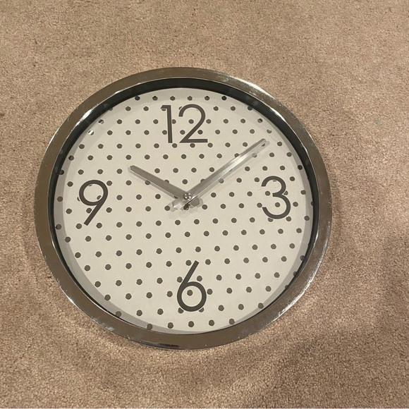 Hobby Lobby Other - Gray Dotted Swiss Wall Clock | Beautiful White and Silver